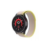 Samsung Galaxy Watch 6 Classic 47 mm ile Uyumlu Kordon 20 mm Trail Loop Kayış Bej Sarı