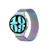 Samsung Galaxy Watch 6 Classic 47 mm Uyumlu Güçlü Mıknatıs 20 mm Metal Hasır Kordon Gökkuşağı
