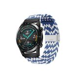 Samsung Galaxy Watch 6 Seri 40-43-44-47 mm Uyumlu 20 mm Metal Klipsli Flexıble Kordon Mavi Beyaz