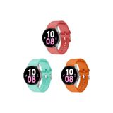 Samsung Galaxy Watch 6 Seri 40 mm 44mm Classic 47 mm ile Uyumlu Kavis Tasarımlı 3lü Set Silikon Kordon Set10