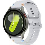 Samsung Galaxy Watch 7 40 mm / 44 mm/FE 40 mm İle Uyumlu Dalgalı Dikiş Detaylı Silikon Saat Kordonu Gri 44 mm