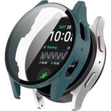 Samsung Galaxy Watch 7 40MM Uyumlu Kasa ve Ekran Koruyucu 360 Tam Koruma Kapak - Koyu Yeşil