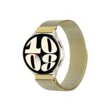 Samsung Galaxy Watch 7 44 mm Uyumlu Kordon Güçlü Mıknatıs 20 mmMetal Hasır Kordon Altın