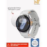 Samsung Galaxy Watch 7 44MM Uyumlu Kolay Uygulama Aparatlı Temperli Cam Ekran Koruyucu - Samsung Galaxy Watch7 44mm - Şeffaf