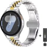 Samsung Galaxy Watch 7 Fe 4 5 Pro 6 Seri 40 42 43 44 45 46 47 mm Uyumlu Çelik Rolex Saat Kordonu - GLX Watch 4 5 6 7 - Gümüş - Altın