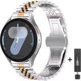Samsung Galaxy Watch 7 Fe 4 5 Pro 6 Seri 40 42 43 44 45 46 47 mm Uyumlu Çelik Rolex Saat Kordonu - GLX Watch 4 5 6 7 - Gümüş - Rose Gold