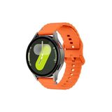 Samsung Galaxy Watch 7 FE 40 mm İle Uyumlu Dalgalı Dikiş Detaylı Silikon Saat Kordonu Turuncu 40 mm