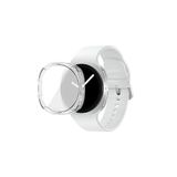 Samsung Galaxy Watch 8 40mm ile Uyumlu Kasa Ve Ekran Koruyucu 360 Tam Koruma Silikon Kılıf (Şeffaf)