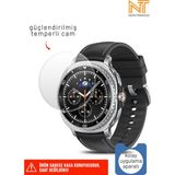 Samsung Galaxy Watch 8 Classic 46MM Uyumlu Kolay Uygulama Aparatlı Temperli Cam Ekran Koruyucu - Samsung Galaxy Watch 8 46mm - Şeffaf