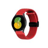 Samsung Galaxy Watch Active 2 40-44 mm Uyumlu Flexi Hasır Magnet Kordon 20 mm (Güçlü Mıknatıs) Kırmızı