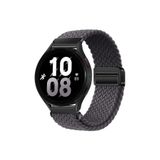 Samsung Galaxy Watch Active 2 40-44 mm Uyumlu Flexi Hasır Magnet Kordon 20 mm (Güçlü Mıknatıs) Koyu Gri