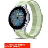 Samsung Galaxy Watch Active / Galaxy Watch Active 2 40 44MM Uyumlu Hasır Örgü Cırtlı Kordon 20MM - Açık Yeşil