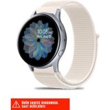 Samsung Galaxy Watch Active / Galaxy Watch Active 2 40 44MM Uyumlu Hasır Örgü Cırtlı Kordon 20MM - Starlight