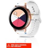 Samsung Galaxy Watch Active / Galaxy Watch Active 2 40/44MM Uyumlu Wave Silikon Kordon 20MM - Beyaz