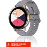 Samsung Galaxy Watch Active / Galaxy Watch Active 2 40/44MM Uyumlu Wave Silikon Kordon 20MM - Gri