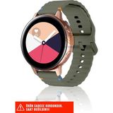 Samsung Galaxy Watch Active / Galaxy Watch Active 2 40/44MM Uyumlu Wave Silikon Kordon 20MM - Koyu Yeşil