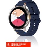 Samsung Galaxy Watch Active / Galaxy Watch Active 2 40/44MM Uyumlu Wave Silikon Kordon 20MM - Lacivert