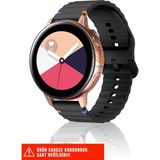 Samsung Galaxy Watch Active / Galaxy Watch Active 2 40/44MM Uyumlu Wave Silikon Kordon 20MM - Siyah