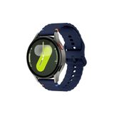 Samsung Galaxy Watch Active-Watch 3 41 mm İle Uyumlu Dalgalı Dikiş Detaylı Silikon Saat Kordonu Lacivert 41 mm