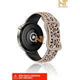 Samsung Galaxy Watch Fe / 4 / 5 / 5 Pro / 6 / 7 40 42 44 46MM Uyumlu Leopar Desenli Silikon Kordon - Samsung Watch Fe / 4 / 5 / 5 Pro / 6 / 7 40 42 44 46mm - Kahverengi