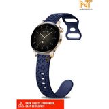 Samsung Galaxy Watch Fe / 4 / 5 / 5 Pro / 6 / 7 40 42 44 46MM Uyumlu Leopar Desenli Silikon Kordon - Samsung Watch Fe / 4 / 5 / 5 Pro / 6 / 7 40 42 44 46mm - Lacivert
