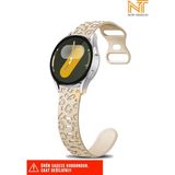 Samsung Galaxy Watch Fe / 4 / 5 / 5 Pro / 6 / 7 40 42 44 46MM Uyumlu Leopar Desenli Silikon Kordon - Samsung Watch Fe / 4 / 5 / 5 Pro / 6 / 7 40 42 44 46mm - Starlight