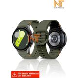 Samsung Galaxy Watch Fe / 4 / 5 / 5 Pro / 6 / 7 40 42 44 46MM Uyumlu Wave Silikon Kordon - Koyu Yeşil