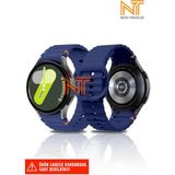 Samsung Galaxy Watch Fe / 4 / 5 / 5 Pro / 6 / 7 40 42 44 46MM Uyumlu Wave Silikon Kordon - Midnight Blue