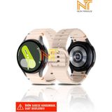 Samsung Galaxy Watch Fe / 4 / 5 / 5 Pro / 6 / 7 40 42 44 46MM Uyumlu Wave Silikon Kordon - Pembe