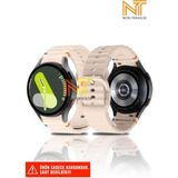 Samsung Galaxy Watch Fe / 4 / 5 / 5 Pro / 6 / 7 40 42 44 46MM Uyumlu Wave Silikon Kordon - Starlight