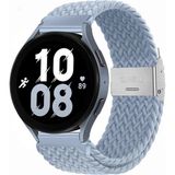 Samsung Galaxy Watch Gear S2 3 41MM 42MM Active 2 40MM 44MM Kordon Metal Klipsli Flexi Örgü - Açık Mavi - Sam 20mm
