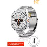 Samsung Galaxy Watch Ultra Uyumlu Orijinal Pim Ayarlanabilir Paslanmaz Çelik Baklalı Kordon - Samsung Watch Ultra - Gümüş