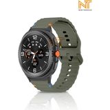 Samsung Galaxy Watch Ultra Uyumlu Wave Silikon Kordon 22MM - Koyu Yeşil