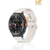 Samsung Galaxy Watch Ultra Uyumlu Wave Silikon Kordon 22MM - Krem