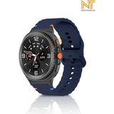 Samsung Galaxy Watch Ultra Uyumlu Wave Silikon Kordon 22MM - Lacivert