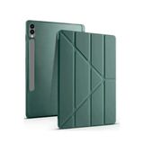 Samsung Galaxy X610 Tab S9 Fe Plus 12.4 Kılıf Kalemlikli Mars Tablet Kılıfı - Koyu YEŞIL-(5796)