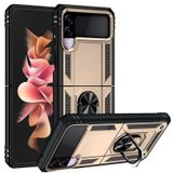 Samsung Galaxy Z Flip 3 Kılıf Sofya Yüzüklü Standlı Zırhlı Silikon Kılıf