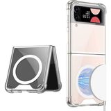 Samsung Galaxy Z Flip 4 Şeffaf Kılıf, Wireless Şarj Uyumlu, Darbe ve Kamera Lens Korumalı - Çok Renkli
