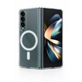 Samsung Galaxy Z Flip 4 Uyumlu Kamera Korumalı Magsafe Wireless Şarj Özellikli Lüks Şeffaf Silikon Telefon Kılıfı