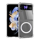 Samsung Galaxy Z Flip 4 Uyumlu Silikon Kılıf Köşe Korumalı Kablosuz Şarj Destekli 2 Parça Kılıf