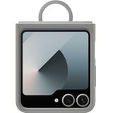 Samsung Galaxy Z Flip 6 Yüzüklü Silikon Telefon Kılıfı Gri