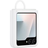 Samsung Galaxy Z Flip Fe Yüzüklü Beyaz Silikon Telefon Kılıfı - Standart