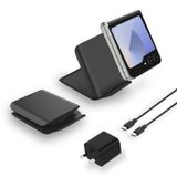 Samsung Galaxy Z Flip için Katlanabilir Kablosuz Şarj Cihazı, Taşınabilir Seyahat Kablosuz Şarj Standı, Galaxy Z Flip5/4/3, Razr+ ve Qi Çoklu Cihazlar için 15W Hızlı Kablosuz Şarj İstasyonu, Siyah
