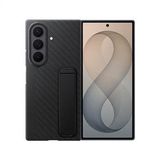 Samsung Galaxy Z Fold 8 Ultra Standlı Karbon Kılıf - Siyah
