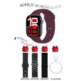 Samsung Galaxy Z Fold2 Uyumlu Bordo Akıllı Saat Watch 10 Mini Kordon Hediyeli Amoled Ekran 41Mm