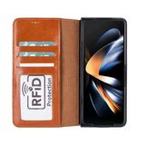 Samsung Galaxy Z Fold5 Uyumlu Manyetik Hakiki Deri Cüzdan Kılıf ,Cüzdan Taşımaya Son, Kredi Kart Yuvalı, Rfıd Güvenlik