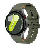 Samsung ile Uyumlu Galaxy Watch 4/5/6/7/FE/40/40/44 Classic Uyumlu 42/43/46/47mm Spor Silikon Kordon (Haki)