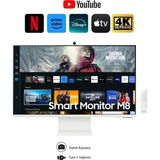 Samsung M8 32" Inç, Uhd, 3840 x 2160, 4k, 4ms 60Hz, HDR10, Akıllı Monitör | Kameralı Akıllı Hepsi Birarada | Smart Tv Uygulamaları | Onerous Marka Hediye - Beyaz