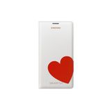 Samsung Moschino Design Wallet Case Cover Kılıf Samsung Galaxy S5 için - Beyaz/Kırmızı Kalp