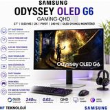 Samsung Odyssey OLED G6 27" 0.03 Ms 240 Hz 2k Qhd OLED Monitör - 27 İNÇ OLED EKRAN - Gri - Siyah